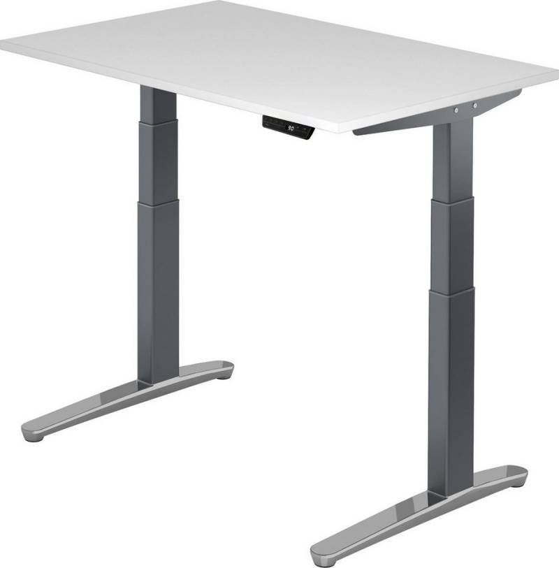 bümö Schreibtisch elektrisch XBHM - Arbeitshöhe:, Rechteck: 120 x 80 cm - Dekor: Weiß - Gestell: Graphit/Alu poliert bümö Schreibtisch elektrisch XBHM - Arbeitshöhe:, Rechteck: 120 x 80 cm - Dekor: Weiß - Gestell: Graphit/Alu poliert von bümö