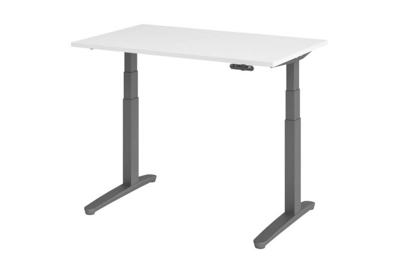bümö Schreibtisch elektrisch XBHM elektrisch höhenverstellbar, Rechteck: 120 x 80 cm - Dekor: Weiß - Gestell: Graphit von bümö