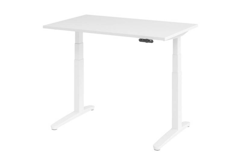 bümö Schreibtisch elektrisch XBHM elektrisch höhenverstellbar, Rechteck: 120 x 80 cm - Dekor: Weiß - Gestell: Weiß von bümö
