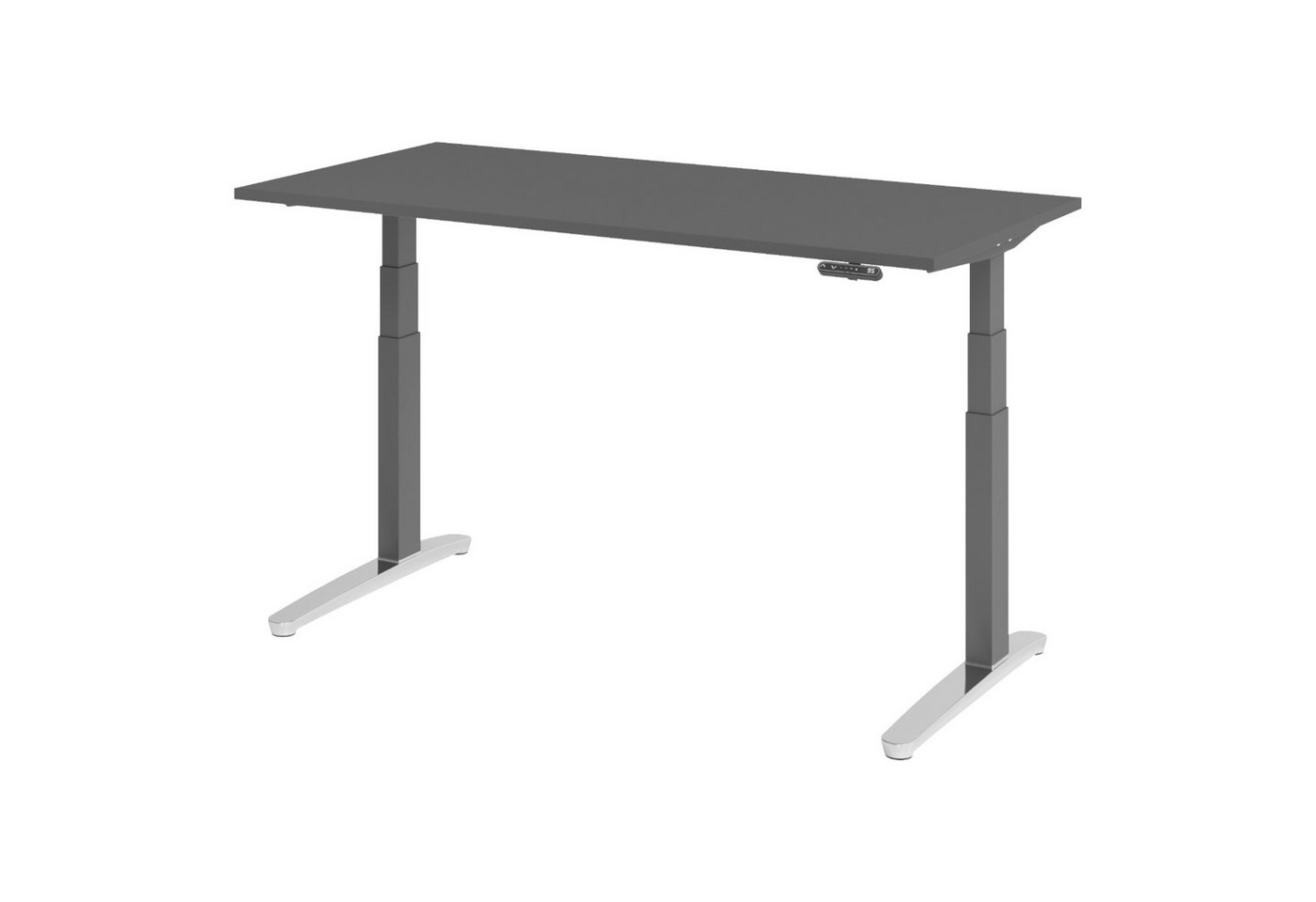 bümö Schreibtisch elektrisch XBHM elektrisch höhenverstellbar, Rechteck: 160 x 80 cm - Dekor: Graphit - Gestell: Graphit/Alu poliert bümö Schreibtisch elektrisch XBHM elektrisch höhenverstellbar, Rechteck: 160 x 80 cm - Dekor: Graphit - Gestell: Graphit/Alu poliert von bümö