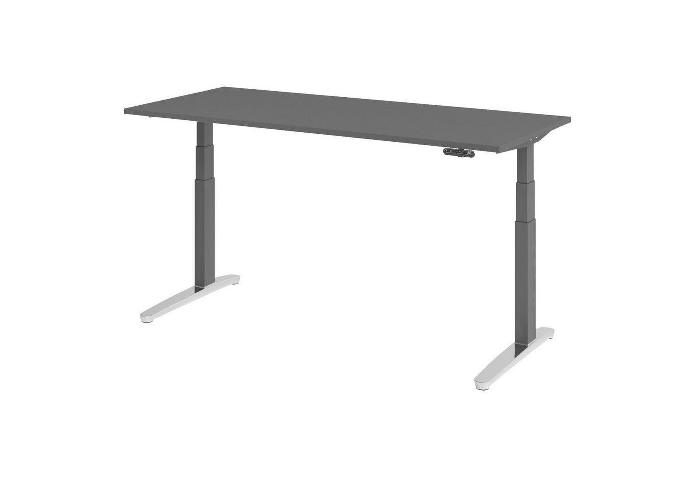 bümö Schreibtisch elektrisch XBHM elektrisch höhenverstellbar, Rechteck: 180 x 80 cm - Dekor: Graphit - Gestell: Graphit/Alu poliert bümö Schreibtisch elektrisch XBHM elektrisch höhenverstellbar, Rechteck: 180 x 80 cm - Dekor: Graphit - Gestell: Graphit/Alu poliert von bümö
