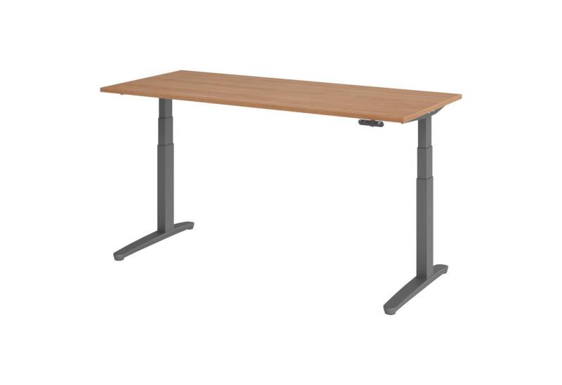 bümö Schreibtisch elektrisch XBHM elektrisch höhenverstellbar, Rechteck: 180 x 80 cm - Dekor: Nussbaum - Gestell: Graphit von bümö