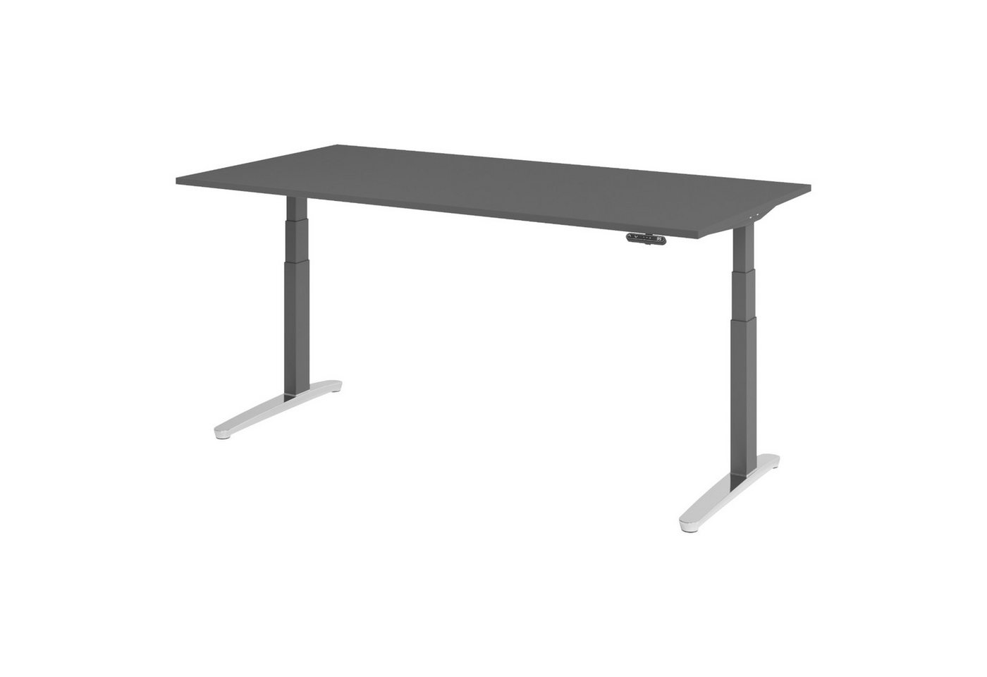 bümö Schreibtisch elektrisch XBHM elektrisch höhenverstellbar, Rechteck: 200 x 100 cm - Dekor: Graphit - Gestell: Graphit/Alu poliert bümö Schreibtisch elektrisch XBHM elektrisch höhenverstellbar, Rechteck: 200 x 100 cm - Dekor: Graphit - Gestell: Graphit/Alu poliert von bümö