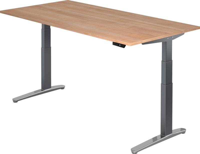 bümö Schreibtisch elektrisch XBHM - Arbeitshöhe:, Rechteck: 200 x 100 cm - Dekor: Nussbaum - Gestell: Graphit/Alu von bümö