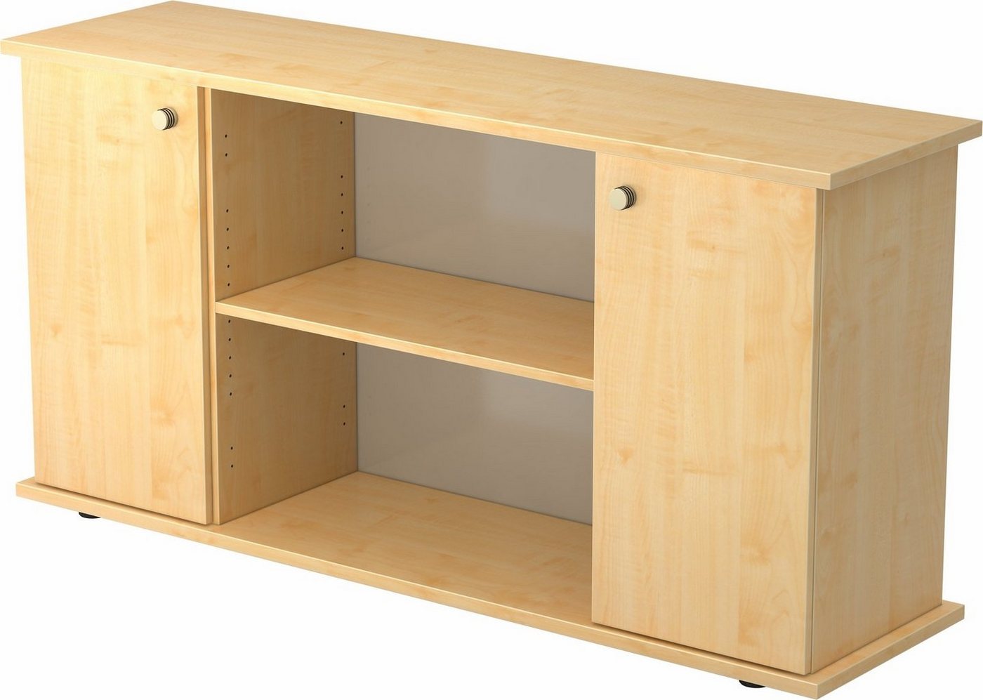 bümö Sideboard office Sideboard mit 2 Flügeltüren, Dekor: Ahorn - Griffe: Knauf/Streifengriff von bümö