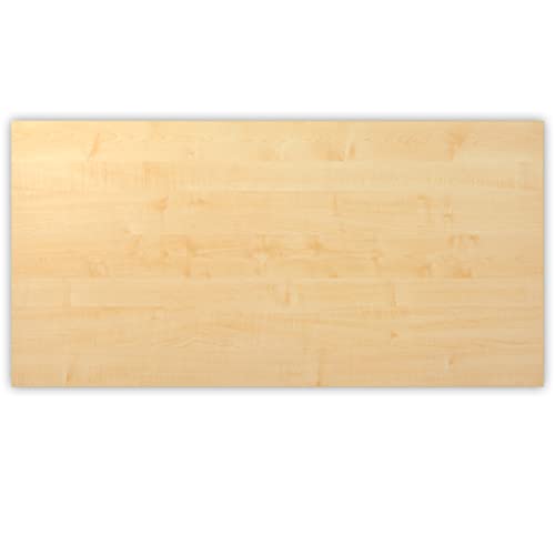 bümö Tischplatte 200x100 cm in Ahorn, Schreibtischplatte aus Holz, Holzplatte, Spanplatte kratzfest beschichtet, ABS-Kante, 120 kg Tragkraft für DIY Homeoffice Schreibtisch & mehr von bümö