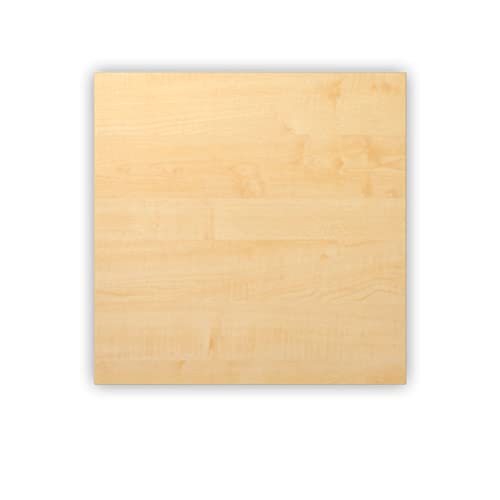 bümö Tischplatte 80x80 cm in Ahorn, Schreibtischplatte aus Holz, Holzplatte, Spanplatte kratzfest beschichtet, ABS-Kante, 120 kg Tragkraft für DIY Homeoffice Schreibtisch & mehr von bümö