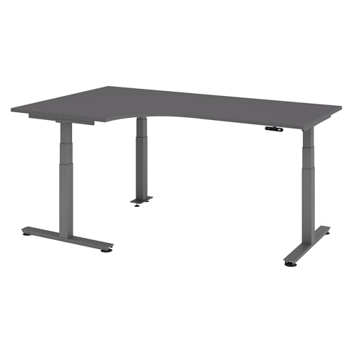 bümö elektrisch höhenverstellbarer Eckschreibtisch Graphit 200x120 cm, Gestell Graphit - Eckschreibtisch höhenverstellbar mit Memory-Steuerung, elektrischer l Schreibtisch L Form Ecktisch bümö elektrisch höhenverstellbarer Eckschreibtisch Graphit 200x120 cm, Gestell Graphit - Eckschreibtisch höhenverstellbar mit Memory-Steuerung, elektrischer l Schreibtisch L Form Ecktisch von bümö