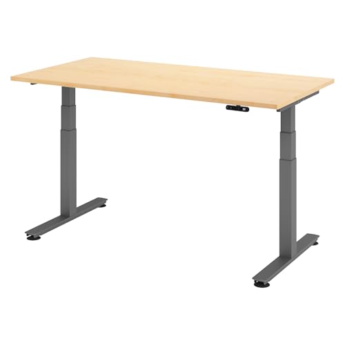 bümö elektrisch höhenverstellbarer Schreibtisch 160x80 cm in Ahorn, Gestell Graphit - Schreibtisch höhenverstellbar elektrisch mit Memory-Steuerung, elektrischer Schreibtisch, Gaming Tisch bümö elektrisch höhenverstellbarer Schreibtisch 160x80 cm in Ahorn, Gestell Graphit - Schreibtisch höhenverstellbar elektrisch mit Memory-Steuerung, elektrischer Schreibtisch, Gaming Tisch von bümö