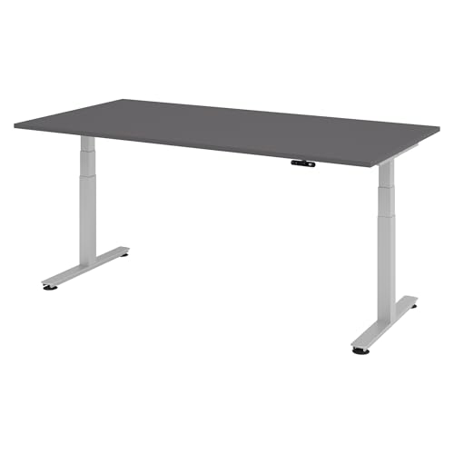 bümö elektrisch höhenverstellbarer Schreibtisch 200x100 cm in Graphit, Gestell Silber - Schreibtisch höhenverstellbar elektrisch mit Memory-Steuerung, Steh-Sitz Tisch bümö elektrisch höhenverstellbarer Schreibtisch 200x100 cm in Graphit, Gestell Silber - Schreibtisch höhenverstellbar elektrisch mit Memory-Steuerung, Steh-Sitz Tisch von bümö