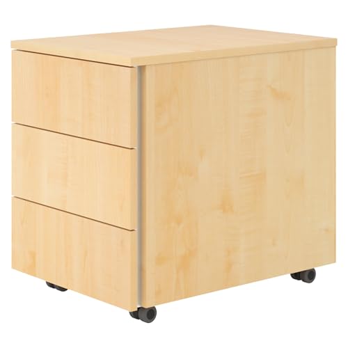 bümö lite Rollcontainer mit Schubladen, Container aus Holz in Ahorn - Rollwagen für's Büro als Schreibtisch Unterschrank, Bürocontainer od. Schreibtischcontainer mit Seitengriff bümö lite Rollcontainer mit Schubladen, Container aus Holz in Ahorn - Rollwagen für's Büro als Schreibtisch Unterschrank, Bürocontainer od. Schreibtischcontainer mit Seitengriff von bümö