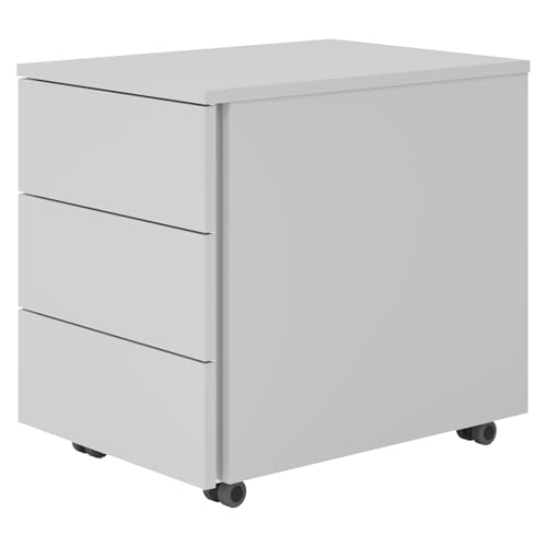 bümö lite Rollcontainer mit Schubladen, Container aus Holz in grau - Rollwagen für's Büro als Schreibtisch Unterschrank, Bürocontainer od. Schreibtischcontainer mit Seitengriff bümö lite Rollcontainer mit Schubladen, Container aus Holz in grau - Rollwagen für's Büro als Schreibtisch Unterschrank, Bürocontainer od. Schreibtischcontainer mit Seitengriff von bümö