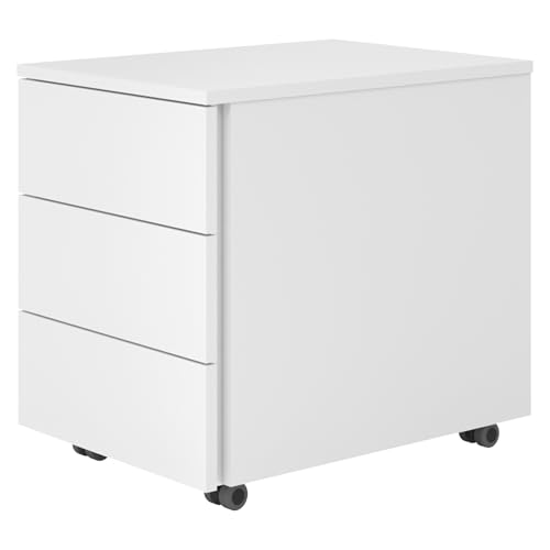 bümö lite Rollcontainer mit Schubladen, Container aus Holz in weiß - Rollwagen für's Büro als Schreibtisch Unterschrank, Bürocontainer od. Schreibtischcontainer mit Seitengriff bümö lite Rollcontainer mit Schubladen, Container aus Holz in weiß - Rollwagen für's Büro als Schreibtisch Unterschrank, Bürocontainer od. Schreibtischcontainer mit Seitengriff von bümö