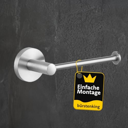 Bürstenking Toilettenpapierhalter, WC Papier Halterung mit Wandmontage, robuster & rostfreier gebürsteter Edelstahl Klopapierhalter, einfache Installation, Teil der Serie 190 von bürstenking
