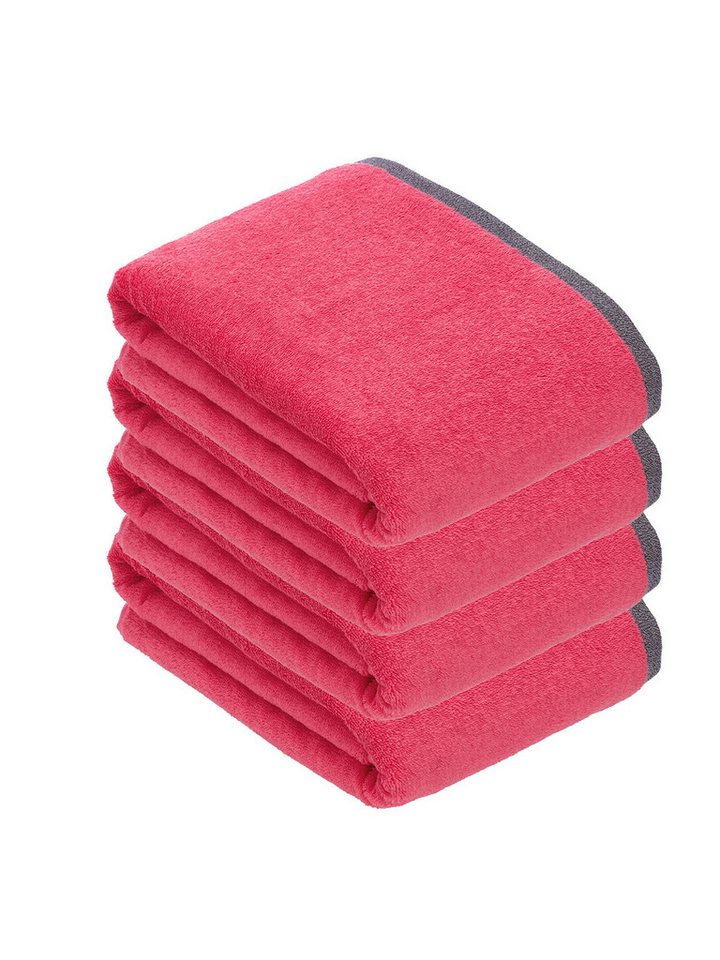 bugatti Badetücher 4er Pack Badetuch Prato, Frottier (Spar-Set, 4-St), hohe Markenqualität von bugatti