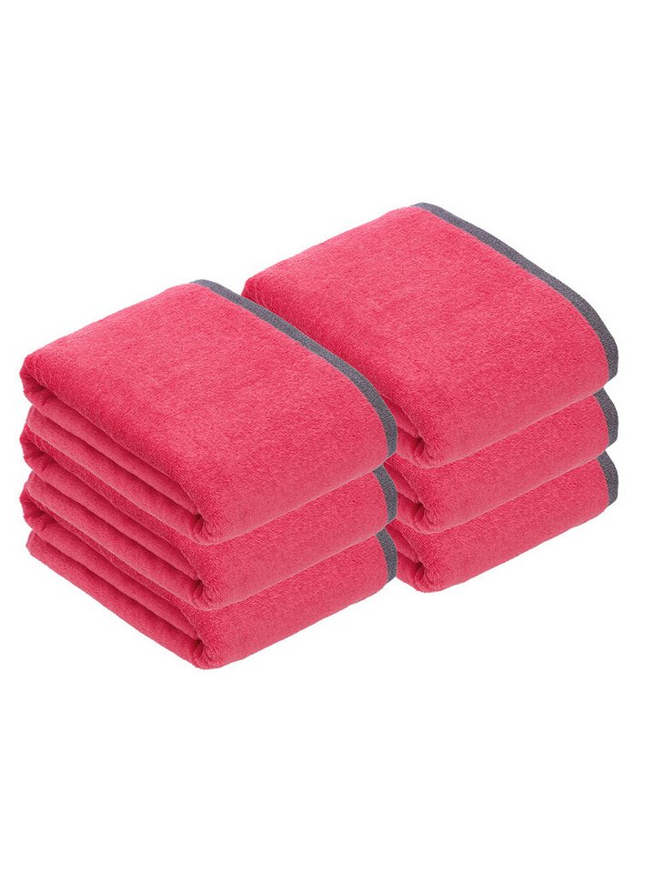 bugatti Badetücher 6er Pack Badetuch Prato, Frottier (Spar-Set, 6-St), hohe Markenqualität von bugatti
