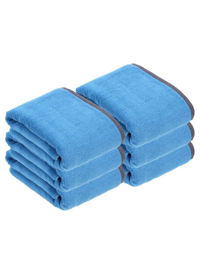 bugatti Badetücher 6er Pack Badetuch Prato, Frottier (Spar-Set, 6-St), hohe Markenqualität von bugatti