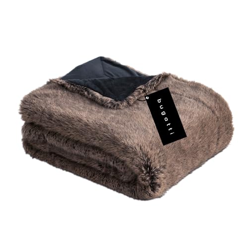 bugatti Kunstfell Decke 150x200 cm - Fellimitat Kuscheldecke besonders flauschig & weich, besonders warm, Felldecke Dunkelbraun bugatti Kunstfell Decke 150x200 cm - Fellimitat Kuscheldecke besonders flauschig & weich, besonders warm, Felldecke Dunkelbraun von bugatti