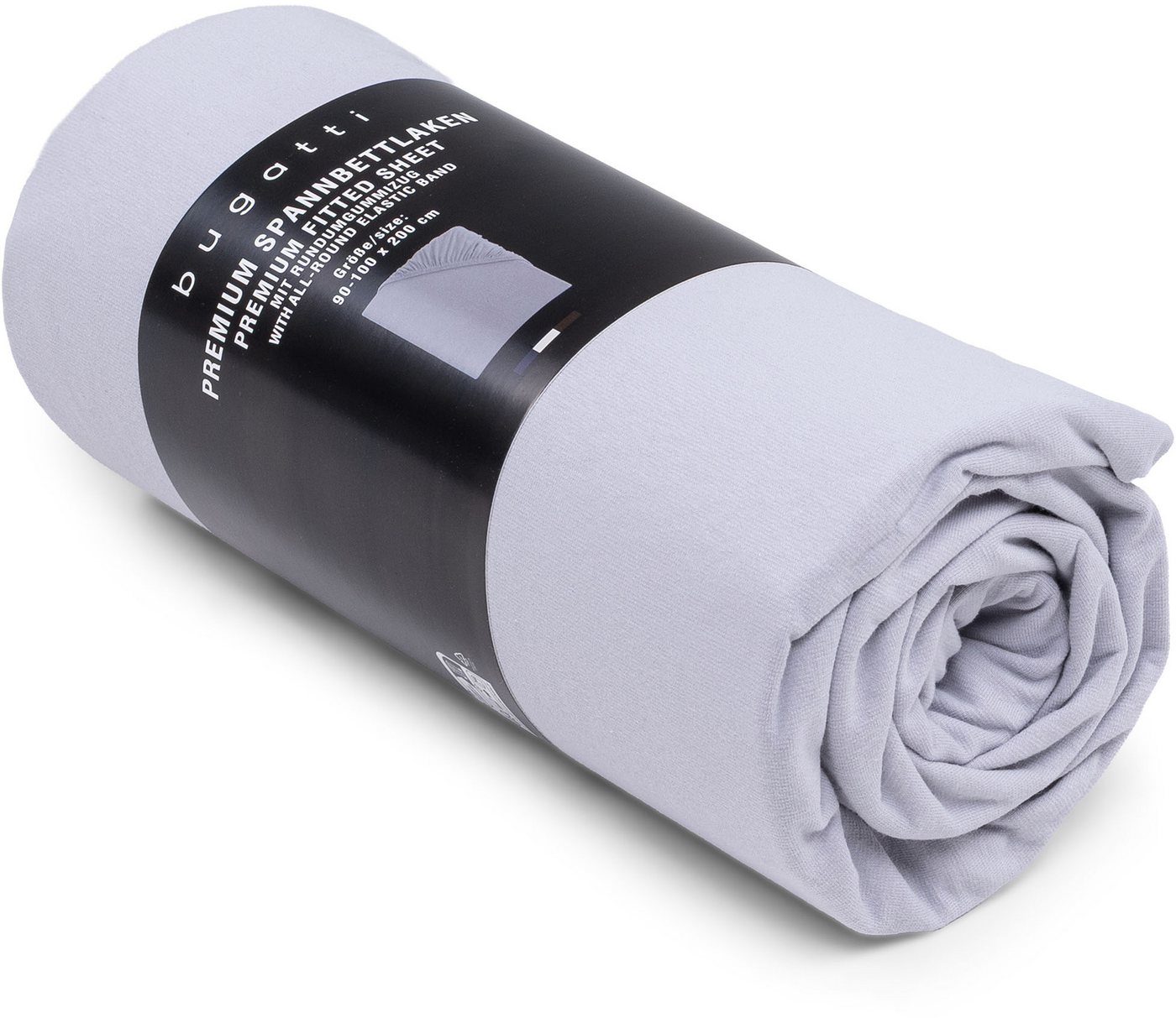 bugatti Spannbettlaken bugatti Premium, Baumwolle-Elasthan, Gummizug: rundum, (1 Stück), blickdicht und dehnbar von bugatti