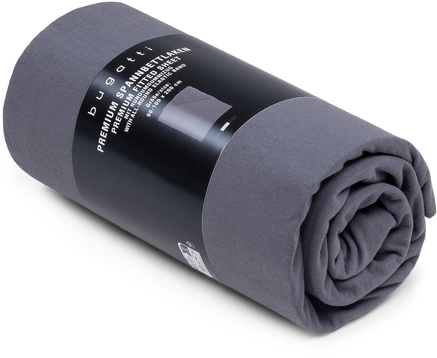 bugatti Spannbettlaken bugatti Premium, Baumwolle-Elasthan, Gummizug: rundum, (1 Stück), blickdicht und dehnbar von bugatti