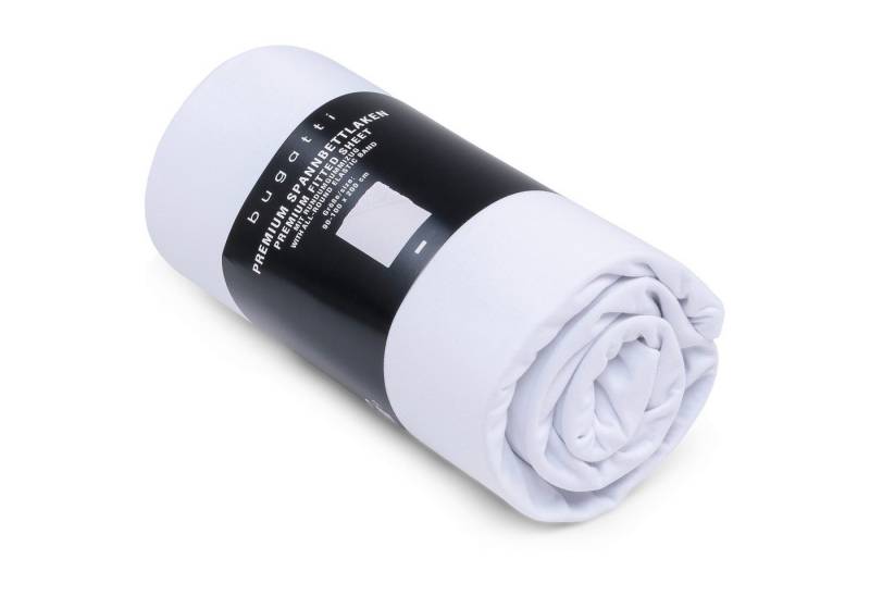 bugatti Spannbettlaken bugatti Premium, Baumwolle-Elasthan, Gummizug: rundum, (1 Stück), blickdicht und dehnbar von bugatti