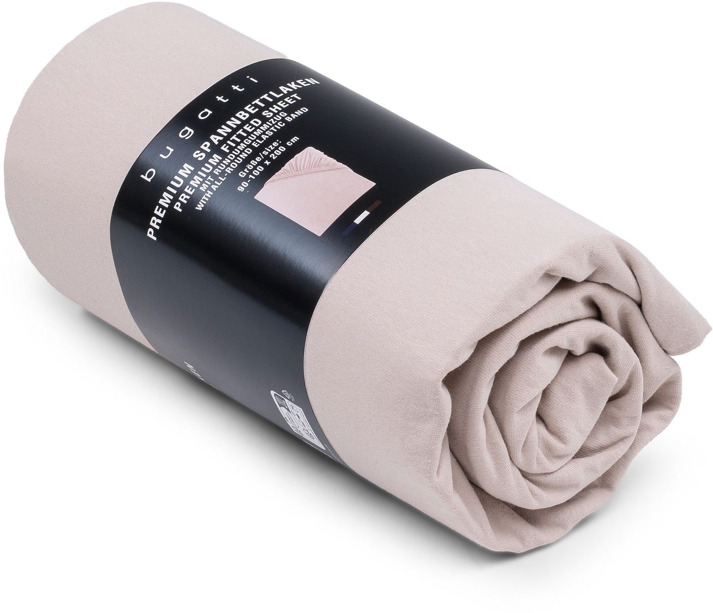 bugatti Spannbettlaken bugatti Premium, Baumwolle-Elasthan, Gummizug: rundum, (1 Stück), blickdicht und dehnbar von bugatti