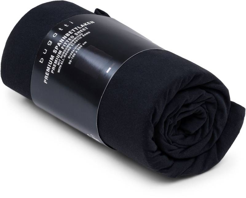 bugatti Spannbettlaken bugatti Premium, Baumwolle-Elasthan, Gummizug: rundum, (1 Stück), blickdicht und dehnbar von bugatti