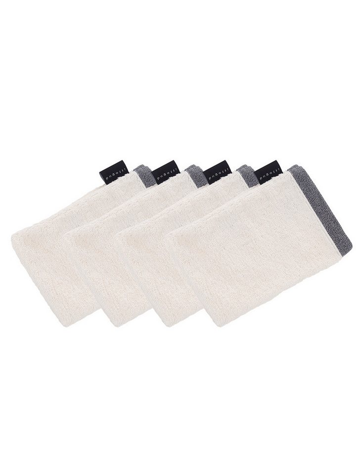 bugatti Waschhandschuh 4er Pack Waschhandschuh Prato, Frottier (Spar-Set, 4-St), hohe Markenqualität von bugatti