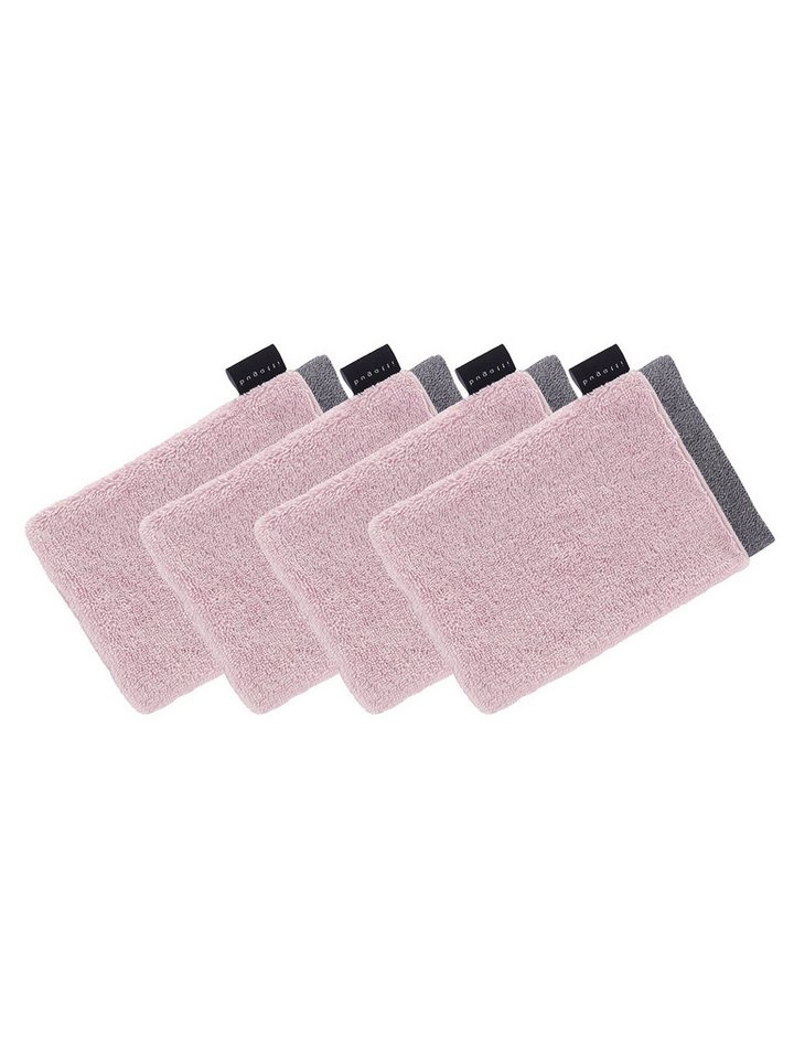 bugatti Waschhandschuh 4er Pack Waschhandschuh Prato, Frottier (Spar-Set, 4-St), hohe Markenqualität von bugatti