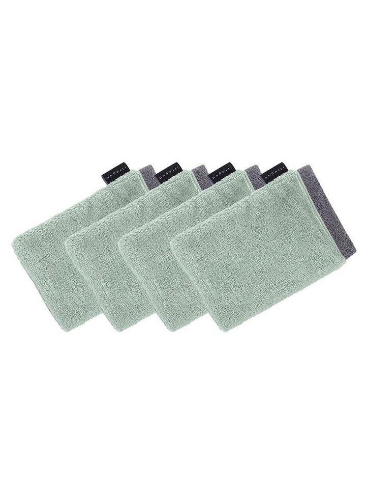 bugatti Waschhandschuh 4er Pack Waschhandschuh Prato, Frottier (Spar-Set, 4-St), hohe Markenqualität von bugatti