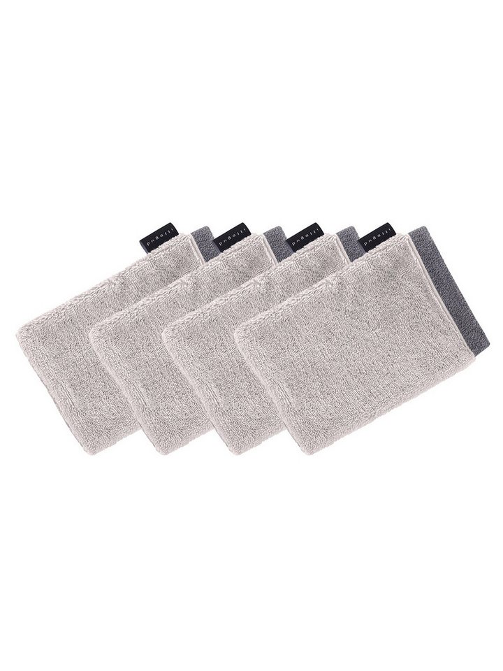 bugatti Waschhandschuh 4er Pack Waschhandschuh Prato, Frottier (Spar-Set, 4-St), hohe Markenqualität von bugatti