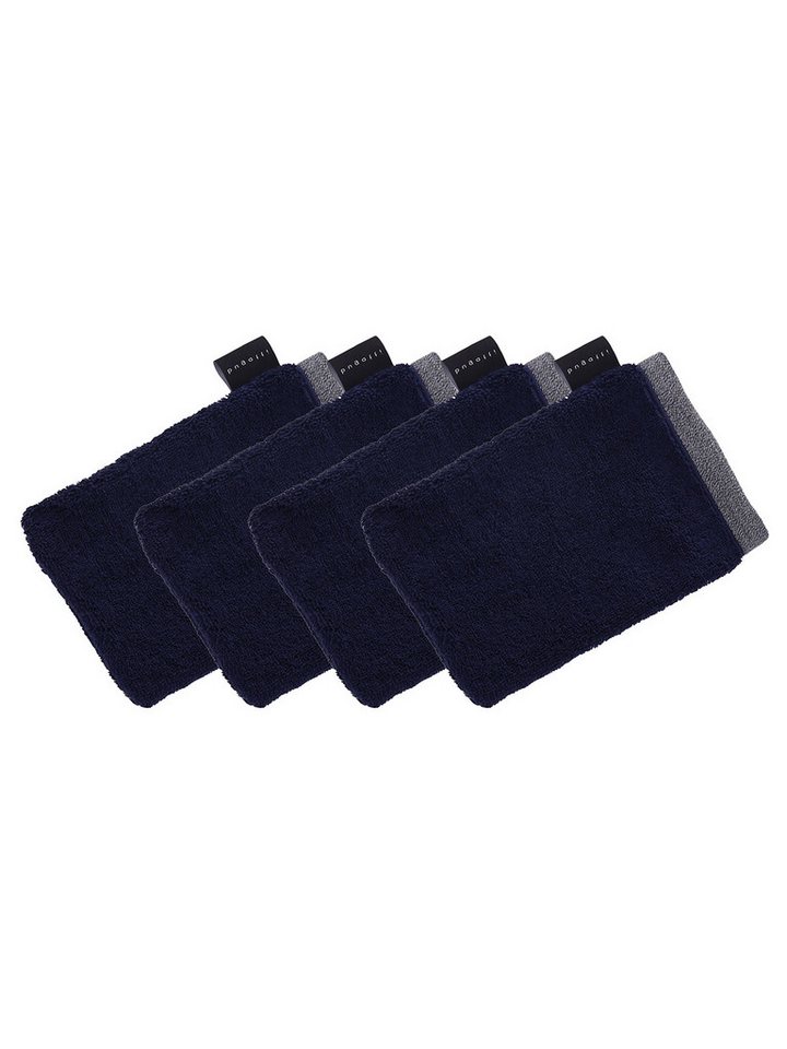 bugatti Waschhandschuh 4er Pack Waschhandschuh Prato, Frottier (Spar-Set, 4-St), hohe Markenqualität von bugatti