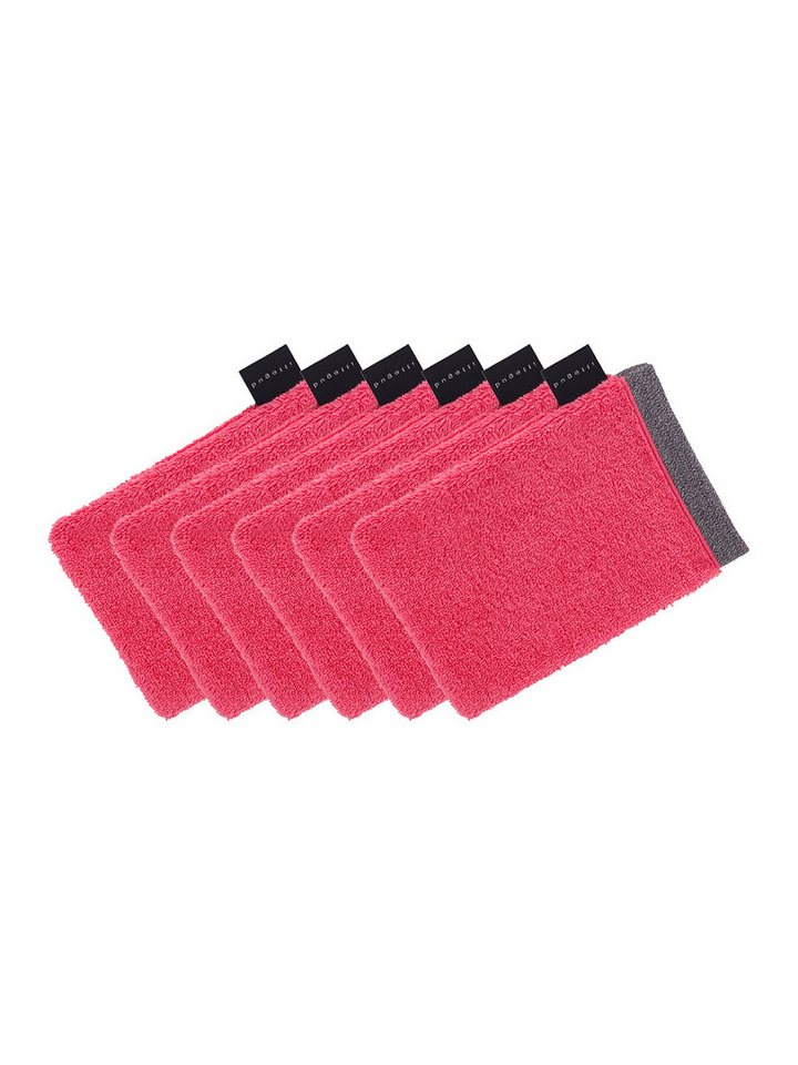 bugatti Waschhandschuh 6er Pack Waschhandschuh Prato, Frottier (Spar-Set, 6-St), hohe Markenqualität von bugatti