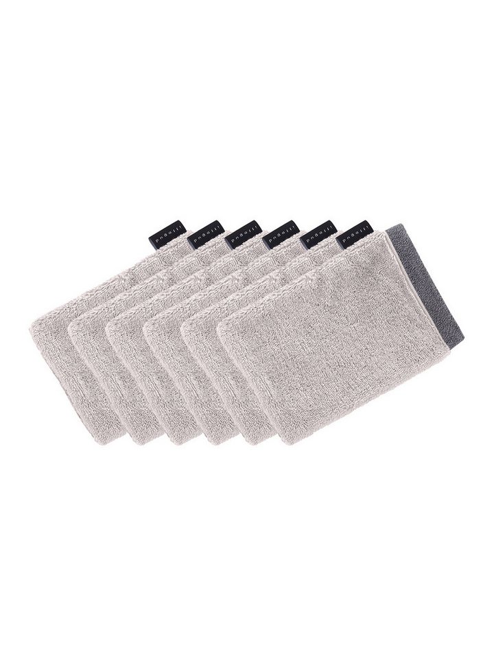 bugatti Waschhandschuh 6er Pack Waschhandschuh Prato, Frottier (Spar-Set, 6-St), hohe Markenqualität von bugatti