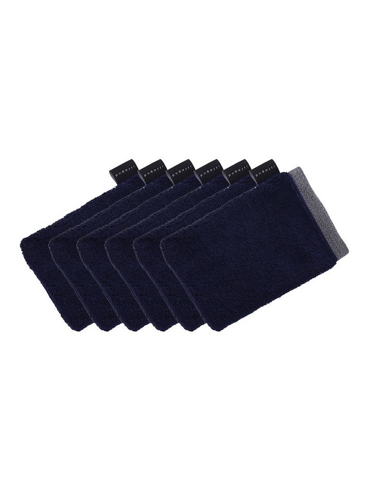 bugatti Waschhandschuh 6er Pack Waschhandschuh Prato, Frottier (Spar-Set, 6-St), hohe Markenqualität von bugatti