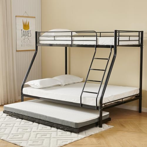 buiesjole Etagenbett 90x200 cm 140x200 cm, Etagenbett 6 Personen mit Schubladen und Ausziehbett, für Erwachsene und Jugendliche, Modernes Design, Schwarz buiesjole Etagenbett 90x200 cm 140x200 cm, Etagenbett 6 Personen mit Schubladen und Ausziehbett, für Erwachsene und Jugendliche, Modernes Design, Schwarz von buiesjole