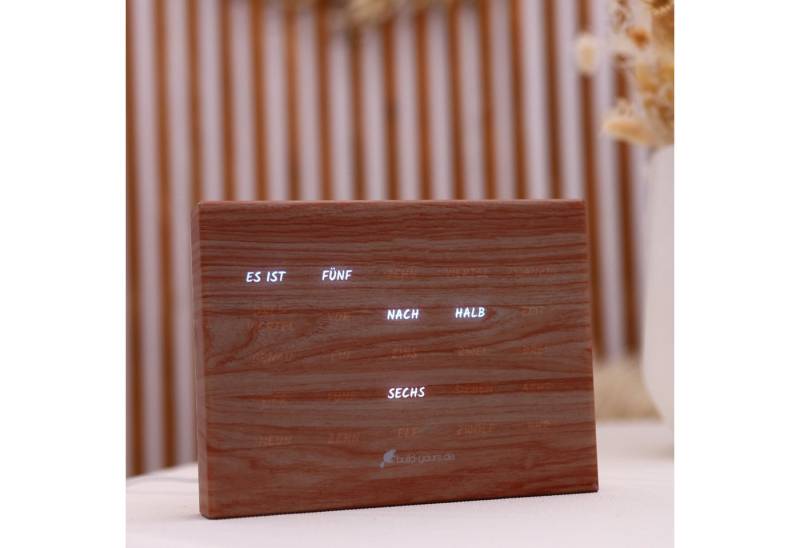 build-yours.de Standuhr BoxClock PLA - Die Wortuhr für den Schreibtisch - LED Standuhr von build-yours.de