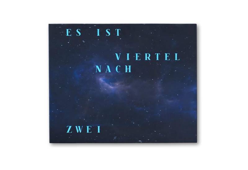 build-yours.de Wanduhr WordClock Jupiter Beyond Space - Wortuhr in Deutsch - LED Wanduhr von build-yours.de