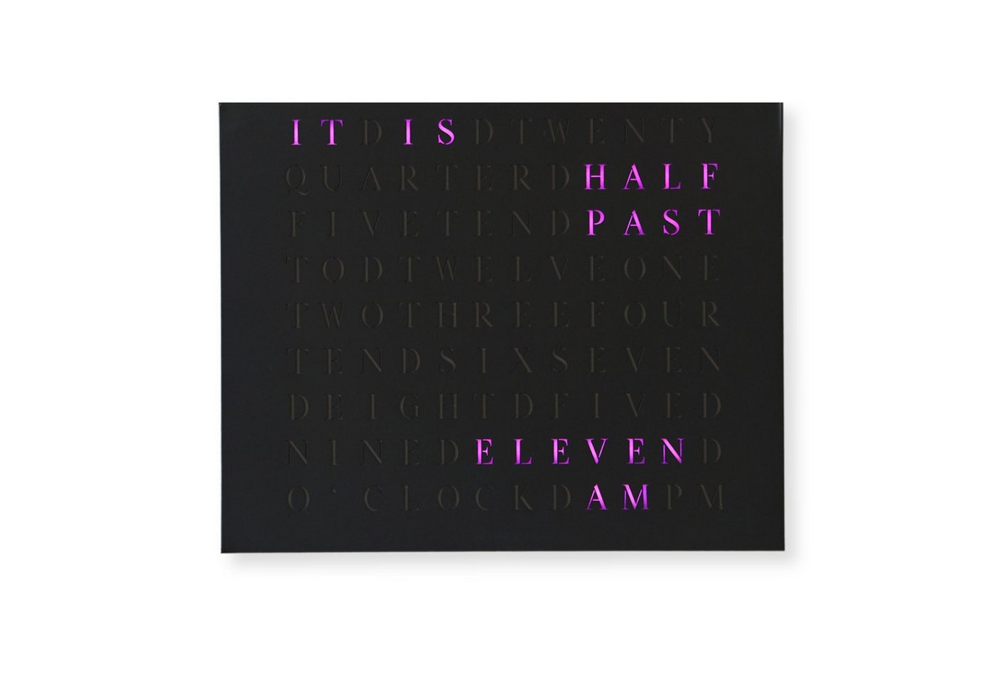 build-yours.de Wanduhr Wortuhr Jupiter in Deutsch - LED Wanduhr zum Aufhängen & Hinstellen (Elegante WordClock aus Stuttgart) von build-yours.de