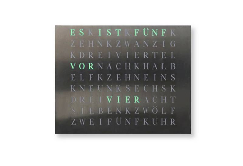 build-yours.de Wanduhr Wortuhr Jupiter in Deutsch - LED Wanduhr zum Aufhängen & Hinstellen von build-yours.de
