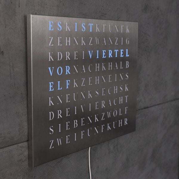 build-yours Bausatz WordClock Jupiter Edelstahl gelasert - Bau dir deine Wortuhr von build-yours