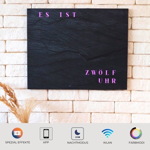 build-yours Bausatz WordClock Jupiter Schiefer Optik - Bau dir deine Wortuhr von build-yours