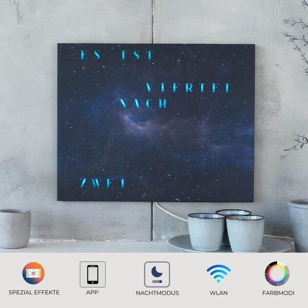 build-yours Bausatz WordClock Jupiter Space - Bau dir deine Wortuhr - LED Wanduhr von build-yours