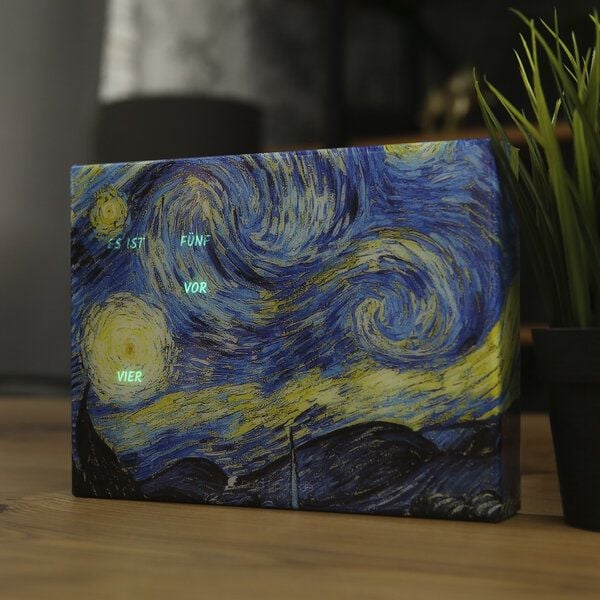 build-yours BoxClock Edelstahl - Die Wortuhr für den Schreibtisch - LED Standuhr von build-yours