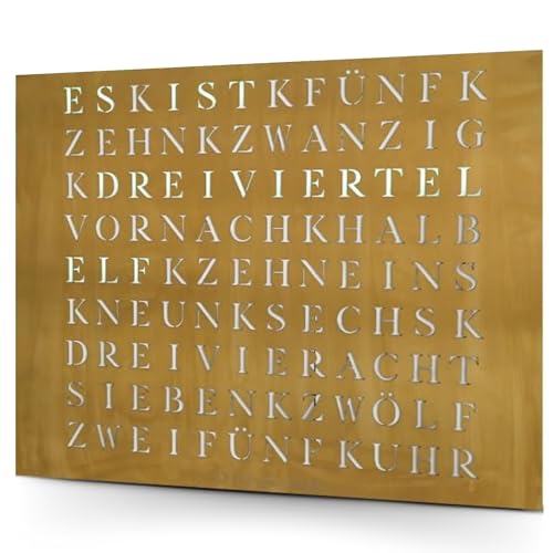 build-yours WordClock Jupiter gelaserter Edelstahl in Gold - Elegante LED Wanduhr - hochwertige Designer Wortuhr für einen Hauch von Luxus von build-yours