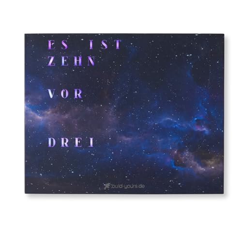 build-yours WordClock Jupiter Beyond Space - Moderne LED Wanduhr mit Wortanzeige - Digitale Wortuhr in Deutsch mit Weltraummotiv von build-yours