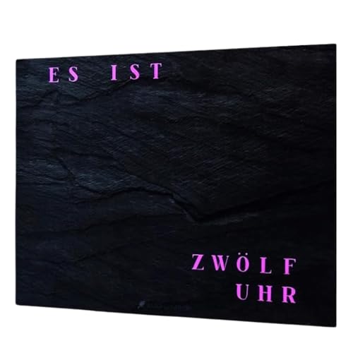 build-yours WordClock Jupiter Schiefer Optik -Moderne Wortuhr mit LED Anzeige - Digitale Wanduhr zum Aufhängen & Hinstellen von build-yours