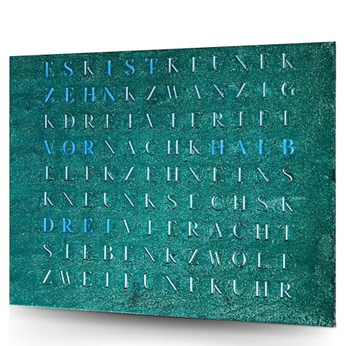 build-yours WordClock Jupiter Grünspan - Digitale LED Wanduhr mit Wortanzeige - Designer Wortuhr im Industrial Stil von build-yours
