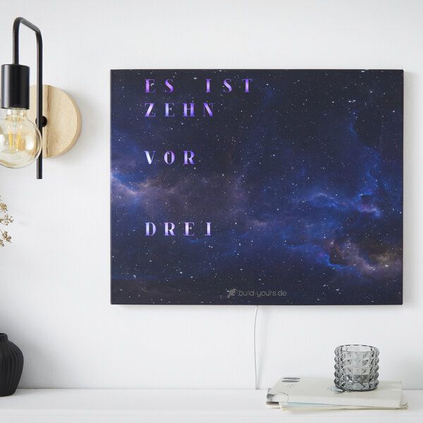 build-yours Wortuhr WordClock Jupiter - LED Wanduhr - Schiefer, Space, Weißer Marmor uvm. von build-yours