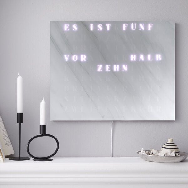 build-yours Wortuhr WordClock Jupiter - LED Wanduhr - Schiefer, Space, Weißer Marmor uvm. von build-yours